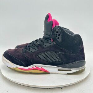 Nike Air Jordan 5 Retro Youth Size 7Y Women 8.5 440892-029 Black Pink Shoes